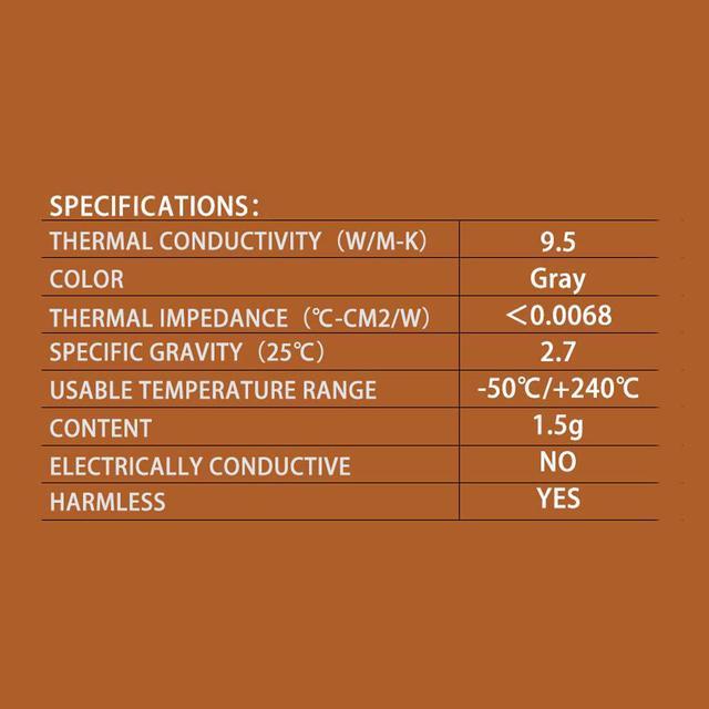 Thermalright TF4 pâte thermique 9,5 W/Mk, haute performance à base