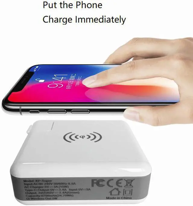 Alt view image 6 of 7 - CORN KP-Super 6700mAh 3-Port USB Wall Charger with Foldable Plug, PowerPort for iPhone Xs/XS Max/XR/X/8/7/6/8Plus, iPad Pro/Air 2/Mini 4/3, Galaxy/Note/Edge, LG, Nexus, HTC, and More