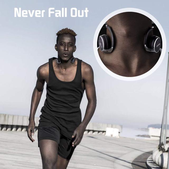 Alt view image 3 of 6 - Bluetooth 4.1 Headphones Neckband Wireless Sports Headset Over-Ear earbuds with Sweatproof, Hi-Fi Stereo,Built-In Microphone and 12 Hours Playtime(Black)