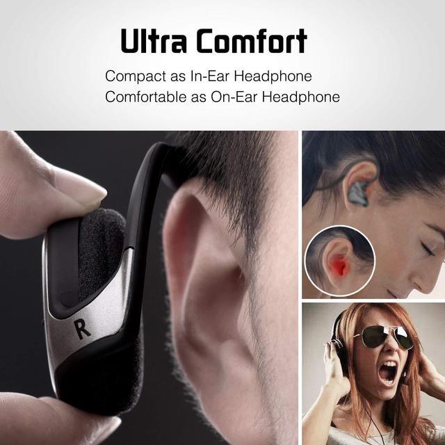 Alt view image 4 of 6 - Bluetooth 4.1 Headphones Neckband Wireless Sports Headset Over-Ear earbuds with Sweatproof, Hi-Fi Stereo,Built-In Microphone and 12 Hours Playtime(Black)