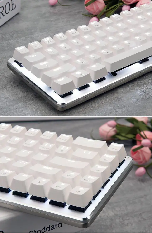 Alt view image 5 of 7 - Ajazz ZN Zinc Metal Wireless Bluetooth Mechanical Cherry Switch Gaming Keyboard for Mac/Windows/Android White Backlit Black Switch