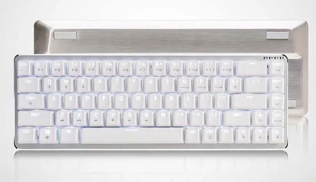 Main image of Ajazz ZN Zinc Metal Wireless Bluetooth Mechanical Cherry Switch Gaming Keyboard for Mac/Windows/Android White Backlit Black Switch