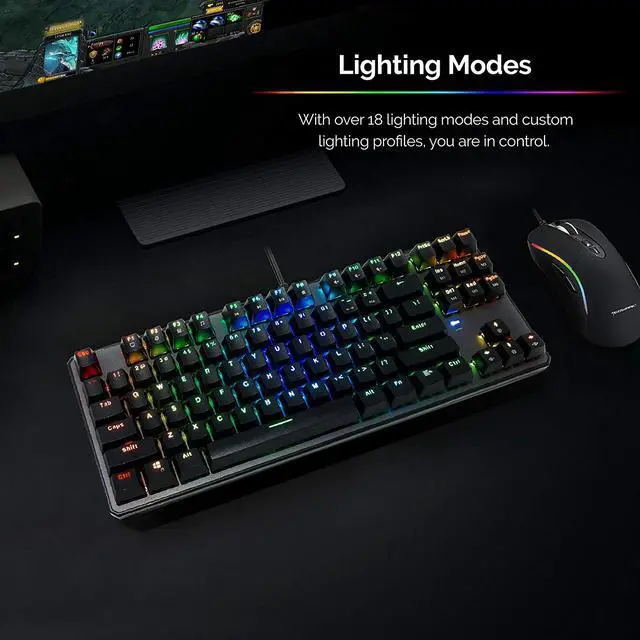 Alt view image 4 of 7 - Tecware Phantom 87 Key Mechanical Keyboard, RGB led, Outemu Red Switch