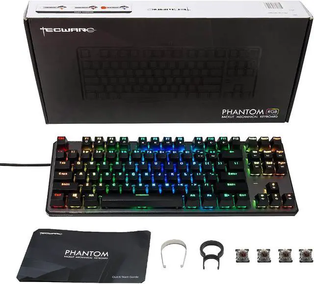 Alt view image 5 of 7 - Tecware Phantom 87 Key Mechanical Keyboard, RGB led, Outemu Red Switch