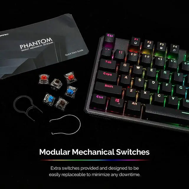 Alt view image 7 of 7 - Tecware Phantom 87 Key Mechanical Keyboard, RGB led, Outemu Red Switch
