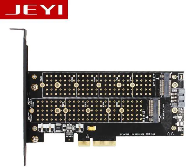 Main image of JEYI SK6 M.2 NVMe(M Key)&NGFF(B Key) SSD to PCI-E 3.0 x4 Adapter Converter Card