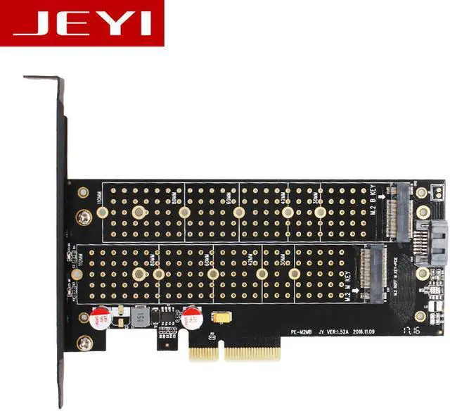 Main image of JEYI SK7 M.2 NVMe(M Key)&NGFF(B Key) SSD to PCI-E 3.0 x4 Dual Voltage Adapter Converter Card