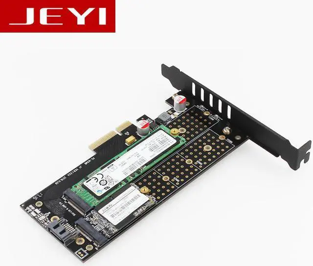 Alt view image 2 of 4 - JEYI SK7 M.2 NVMe(M Key)&NGFF(B Key) SSD to PCI-E 3.0 x4 Dual Voltage Adapter Converter Card