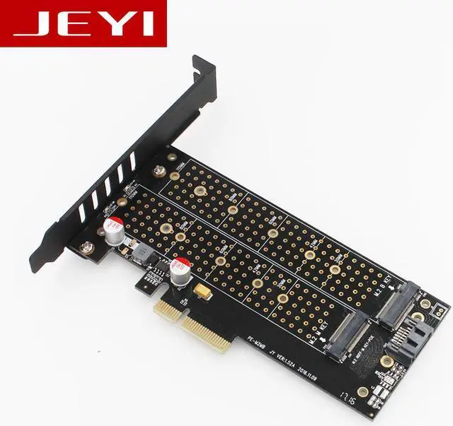 Alt view image 4 of 4 - JEYI SK7 M.2 NVMe(M Key)&NGFF(B Key) SSD to PCI-E 3.0 x4 Dual Voltage Adapter Converter Card