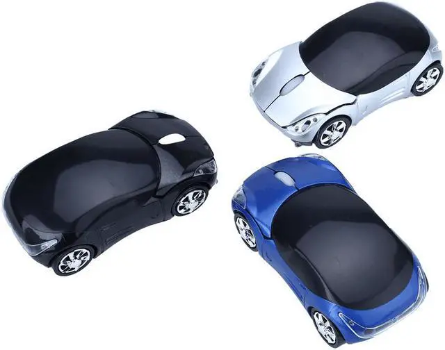 Alt view image 3 of 3 - CORN  Car Shape ,Cool Exterior 3 Buttons Optical Wireless 1600DPI  Mouse, Smart Power-saving Function - Red