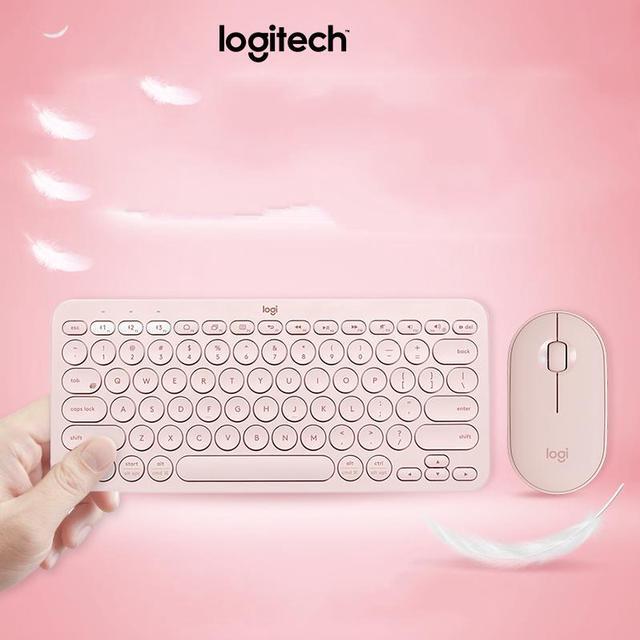 Alt view image 5 of 7 - Logitech K380 920-007559 Pink  Bluetooth Wireless Mini Keyboard and  PEBBLE Bluetooth Mouse Thin&Light 1000DPI  High Precision Optical Tracking Unifying Mouse Combo