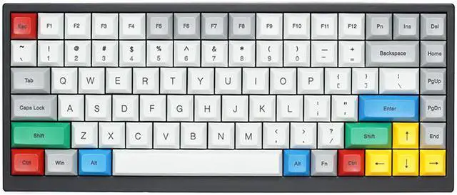 Alt view image 5 of 7 - Vortexgear Tab 75 Mechanical Gaming Keyboard - Wired/Wireless - PBT Dye Sub - Cherry Mx - Programmable - 84 Keys - USB Type C & Bluetooth 3.0