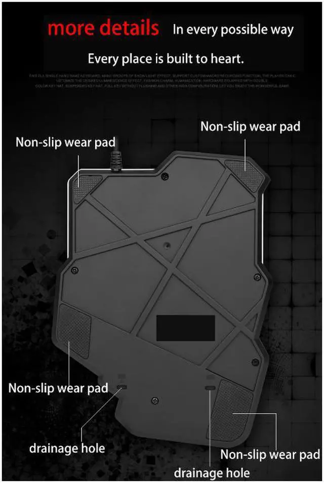 Alt view image 3 of 7 - CORN G30 Professional Wired 35 Keys  Mechanical Feeling Gaming Keypad with RGB  LED Backlight One-handed Membrane Keyboard
