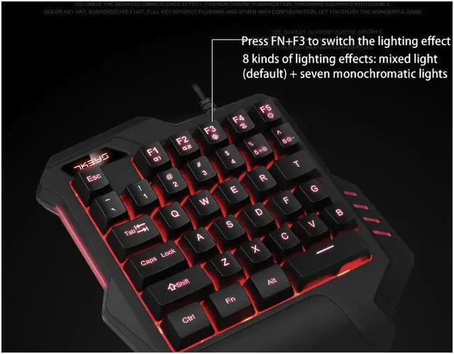 Alt view image 6 of 7 - CORN G30 Professional Wired 35 Keys  Mechanical Feeling Gaming Keypad with RGB  LED Backlight One-handed Membrane Keyboard