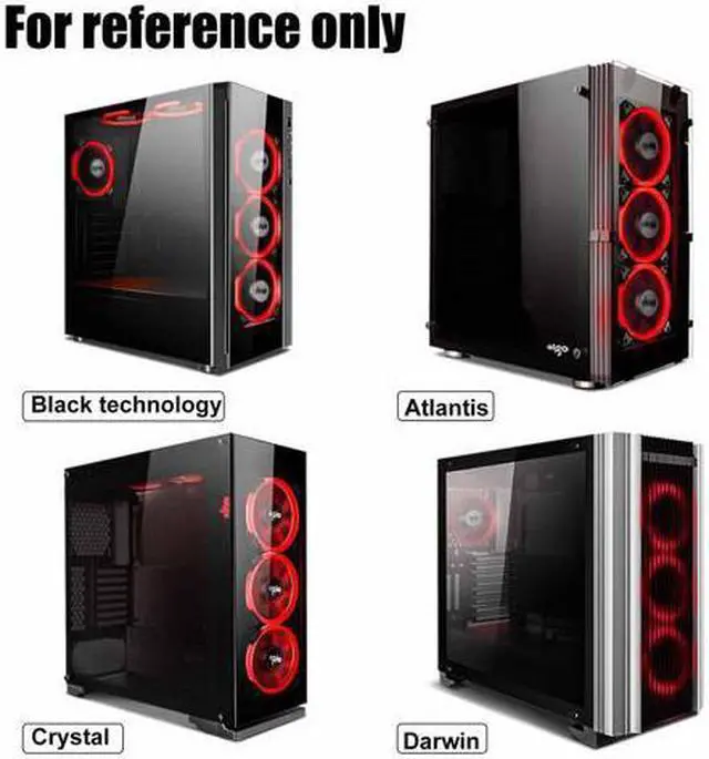 Alt view image 3 of 5 - CORN Halo LED 120mm 12cm PC CPU Computer Case Cooling Neon Quite Clear Fan Mod 4 Pin/3 Pin (2 Pack Red)