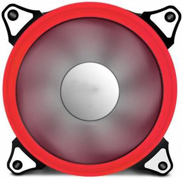 Alt view image 2 of 5 - CORN Halo LED 120mm 12cm PC CPU Computer Case Cooling Neon Quite Clear Fan Mod 4 Pin/3 Pin (2 Pack Red)