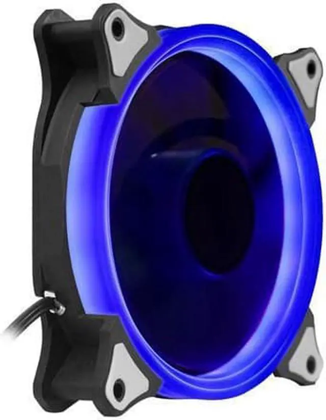Alt view image 2 of 5 - CORN Aurora 120 Angel Eye (Blue) - 120mm Cooling Fan with LED Halo Ring, 3-pin/LP4, Anti-Vibration Pads