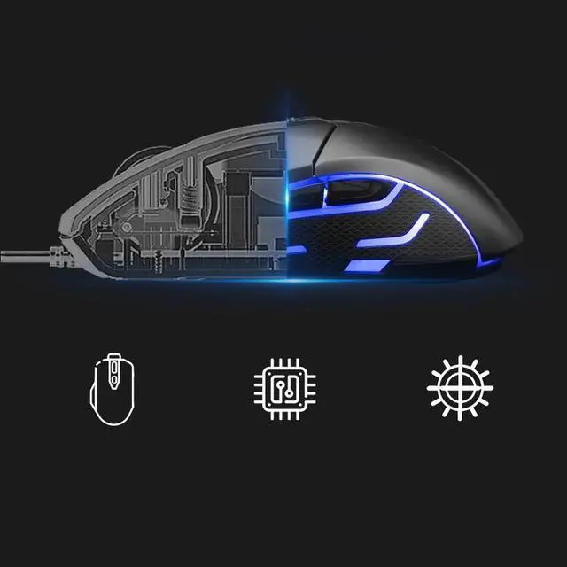 Alt view image 5 of 7 - HP G260  Ergonomic Design,Cool Exterior USB Wired Silent Clicking Version Gaming Mouse , 5500DPI, 16.8 Million Colors Programmable Gaming Mice