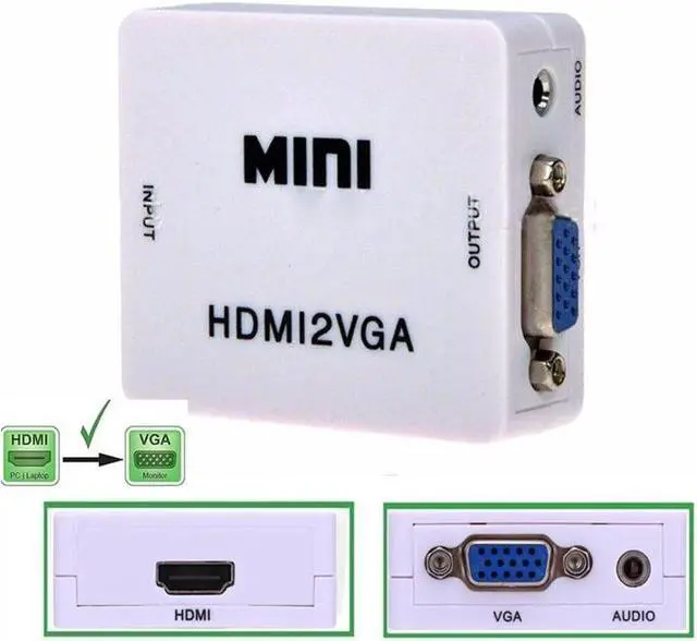 Alt view image 2 of 3 - HDMI to VGA Converter with Audio Support Support up to 1920 x 1080 Output Resolution