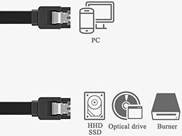 Alt view image 3 of 6 - CORN SATA Cable III 10 Pack 6Gbps Straight HDD SDD Data Cable with Locking Latch 16 Inch(40cm) for SATA HDD, SSD, CD Driver, CD Writer