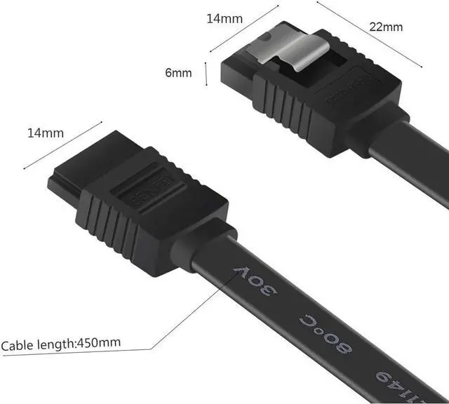 Alt view image 4 of 5 - CORN SATA Cable III 3 Pack 6Gbps Straight HDD SDD Data Cable with Locking Latch 16 Inch(40cm) for SATA HDD, SSD, CD Driver, CD Writer