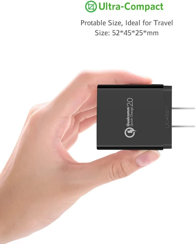Alt view image 7 of 7 - UGREEN Fast Charger Quick Charge QC 2.0 Adapter, 18W USB Wall Charger Rapid Charger Compatible for Samsung S9 S8 Plus S7 S6 Edge, Google Nexus 6, LG G4 G5, HTC One M9