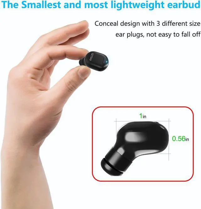 Alt view image 4 of 6 - GETIHU Bluetooth Earbud Mini Invisible Wireless in-Ear Headphone with 6 Hours Playtime with Mic Hand-Free Calls for iPhone Samsung Android Phone in Driving Workout Running (One pcs)