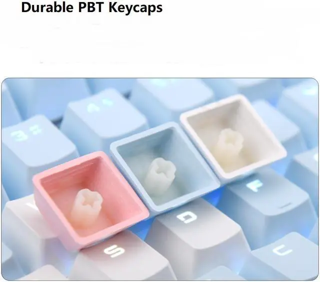 Alt view image 5 of 5 - Ajazz AK35I  N-key Rollover Ergonomic Design,Cool Exterior USB Wired Brown Switch Mechanical  Gaming RGB Backlit Keyboard For Office And Game, DIY PBT Keycaps - Sky Version