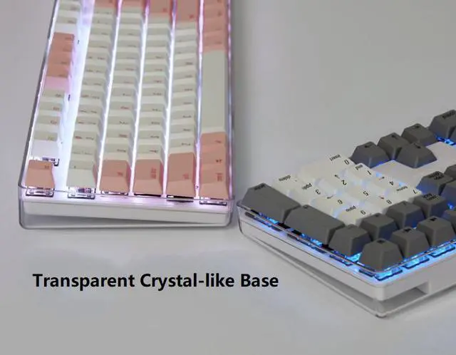 Alt view image 5 of 7 - Qisan Magicforce N-key Rollover  Mechanical Keyboard Gaming Keyboard Gatron Red 100% Full Size 108 Keys with White Backlight Case,PBT Keycaps