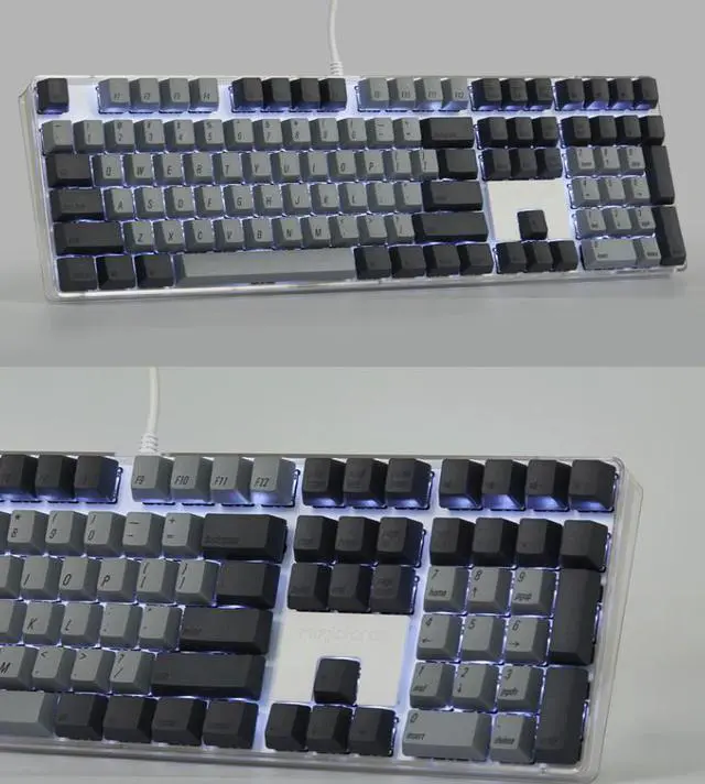 Alt view image 7 of 7 - Qisan Magicforce N-key Rollover  Mechanical Keyboard Gaming Keyboard Gatron Red 100% Full Size 108 Keys with White Backlight Case,PBT Keycaps