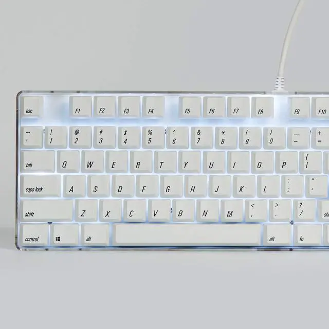 Alt view image 2 of 7 - Qisan Magicforce N-key Rollover  Mechanical Keyboard Gaming Keyboard Cherry MX Red 100% Full Size 108 Keys with White Backlight Case,PBT Keycaps