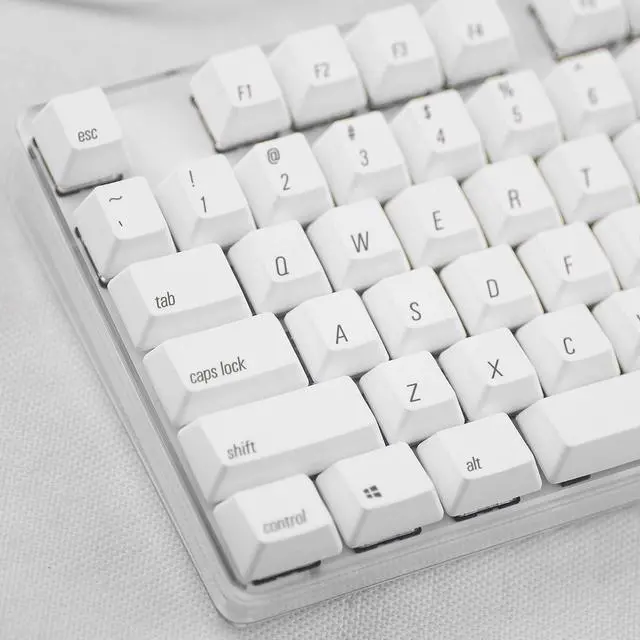 Alt view image 5 of 7 - Qisan Magicforce N-key Rollover  Mechanical Keyboard Gaming Keyboard Cherry MX Red 100% Full Size 108 Keys with White Backlight Case,PBT Keycaps