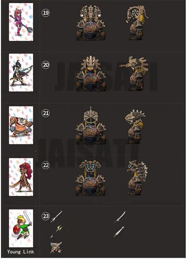 Alt view image 2 of 5 - New Mini 23pcs ZELDA BOTW AMIIBO NFC PVC TAG CARDS for NS Switch Wii U, With SSB YOUNG LINK 4 Champions Round Card