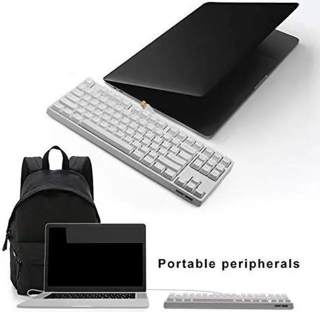 Alt view image 3 of 5 - GANSS  GS87C Mechanical Keyboard with Cherry MX Red Switch for iOS, Android, Windows and Mac, PBT Keycaps-White