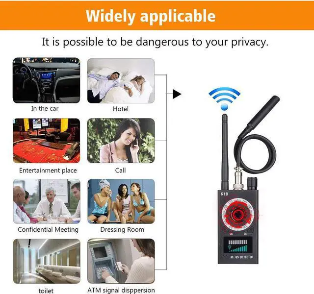 Alt view image 7 of 7 - CORN K18 Anti Spy Detector, RF Detector & Camera Finder, Bug Detector, Upgraded RF Signal Detector,  GSM Tracking Device for Wireless Audio Bug Hidden Camera Detector