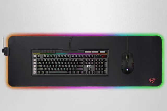 Alt view image 3 of 6 - Havit RGB Gaming Mouse Pad Large (31.5X11.81X0.15inch) Big LED Mousepad for Computers Thick Keyboard Extended Mouse Mat Non-Slip Rubber Base, Black