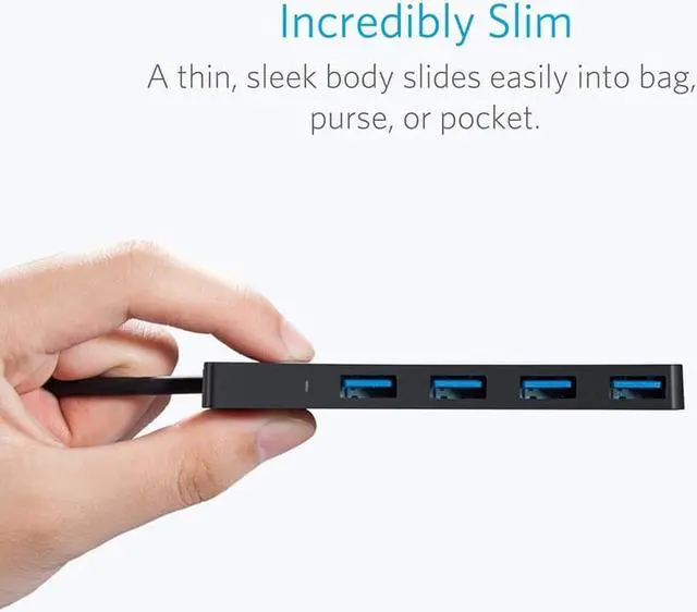 Alt view image 6 of 6 - 4-Port USB 3.0 Ultra Slim Data Hub for Macbook, Mac Pro/mini, iMac, Surface Pro, XPS, Notebook PC, USB Flash Drives, Mobile HDD, and More