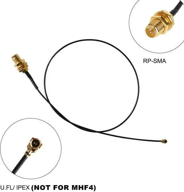 Alt view image 2 of 3 - 2 x 2.4GHz 5GHz 5.8GHz Dual Band WiFi RP-SMA Male Antenna+2 x 35CM U.FL/IPEX to RP SMA Female Pigtail Cable for Mini PCIe Card Wireless Routers PC Repeater Desktop FPV UAV Drone PS4 Build