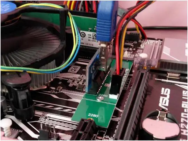 Alt view image 6 of 6 - CORN M.2 NGFF PCIe M Key Male to PCI-e Express 4X Female Converter Adapter Card with Floppy 4 Pin to Molex 4 Pin Power Cable&Screw&Screwdriver Monero BTC ETH