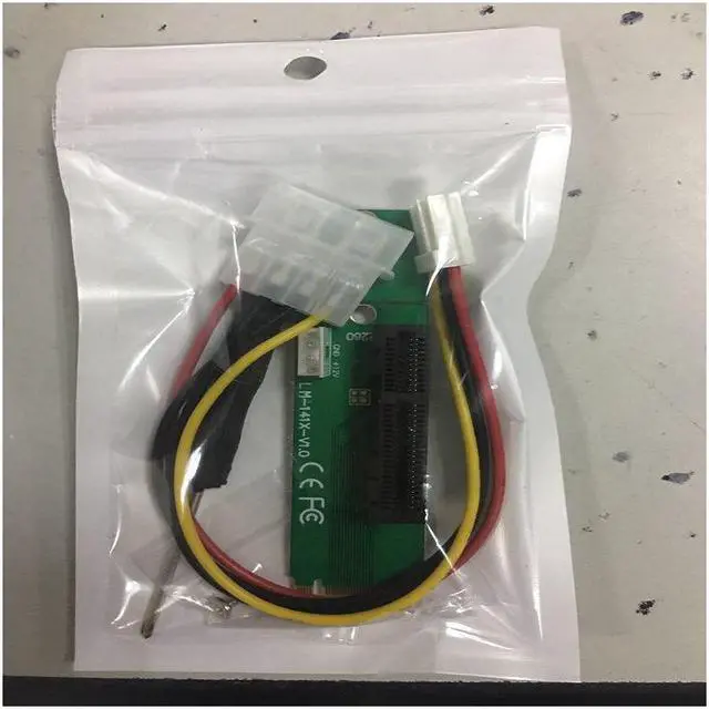 Alt view image 4 of 6 - CORN M.2 NGFF PCIe M Key Male to PCI-e Express 4X Female Converter Adapter Card with Floppy 4 Pin to Molex 4 Pin Power Cable&Screw&Screwdriver Monero BTC ETH