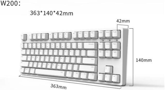 Alt view image 7 of 7 - iKBC Typeman W200  2.4Ghz Wireless 87 keys PBT Keycaps Mechanical Gaming Keybaord-Cherry MX Brown( White)