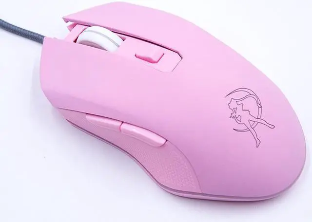 Alt view image 2 of 7 - CORN Cool Exterior USB Wired 3200DPI Gaming Mouse With 7-color Backlit  For Office And Game, Silent Clicking - Pink (Sailor Moon Logo)