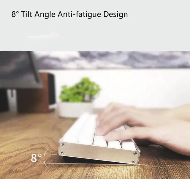 Alt view image 6 of 6 - IQUNIX F60S N-key Rollover Ergonomic Design,Cool Exterior Wired and Bluetooth Dual Mode  Cherry MX Brown 60% Keyboard, PBT Keycaps, RGB Backlit - Silver