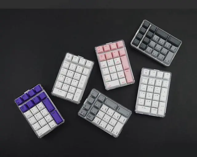 Alt view image 2 of 4 - Mechanical Numeric Keypad GATERON Red Switch Wired Gaming Keypad Crystal Case White Backlit 21 Keys Mini Numpad Portable Keypad Extended Layout  Gray Magicforce by Qisan