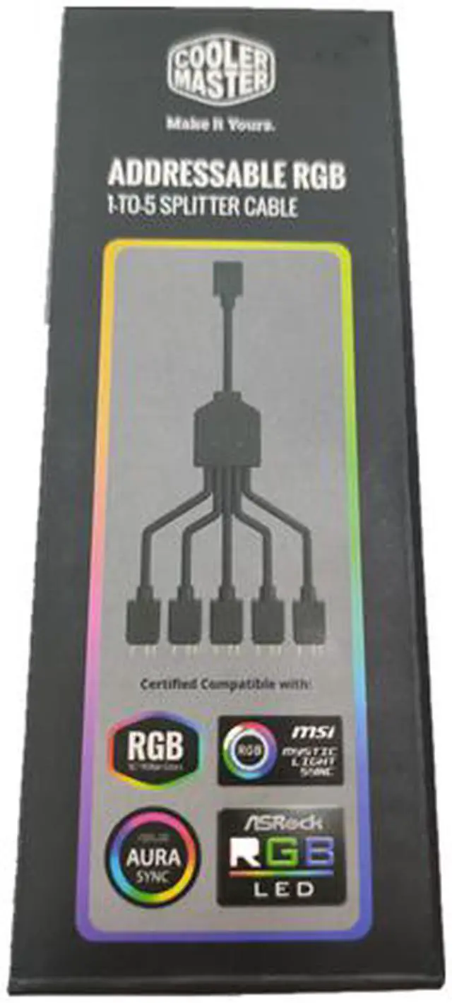 Main image of Cooler Master 1-to-5 ARGB Splitter Cable / 5V - Support 3-pin Addressable RGB - LED Sync Cable for MasterFan/MasterLiquid ARGB Series Support