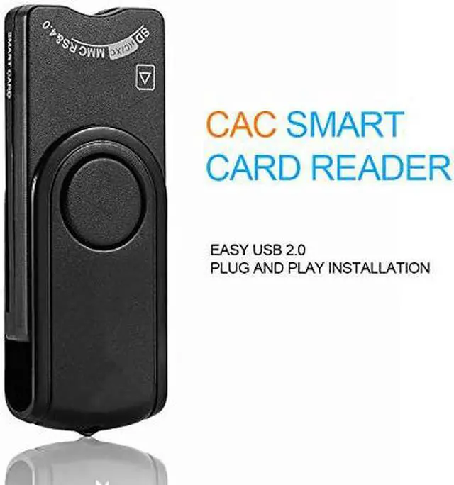 Alt view image 2 of 7 - CORN USB Smart Card Reader, DOD Military USB CAC Memory Card Reader compatible with Windows, Linux/Unix, MacOS X - Build in SDHC/SDXC/SD Card Reader & Micro SD Card Reader for SIM and MMC RS & 4.0