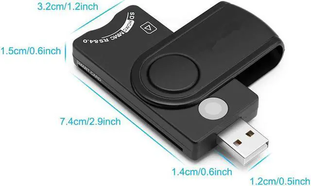 Alt view image 5 of 7 - CORN USB Smart Card Reader, DOD Military USB CAC Memory Card Reader compatible with Windows, Linux/Unix, MacOS X - Build in SDHC/SDXC/SD Card Reader & Micro SD Card Reader for SIM and MMC RS & 4.0