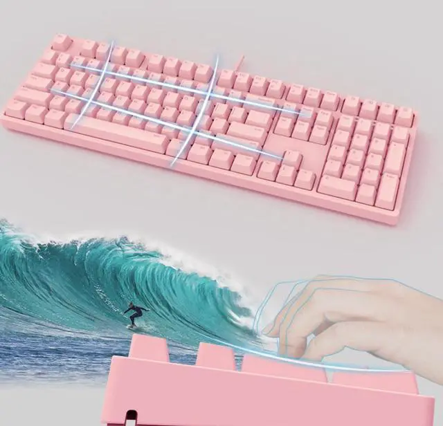 Alt view image 7 of 7 - iKBC C200  87 Keys TKL Mechanical Keyboard with Cherry MX Brown Switch, Pink PBT Double Shot Keycap, N-Key Rollover and 6 Anti-ghosting Keys( No Light Version)