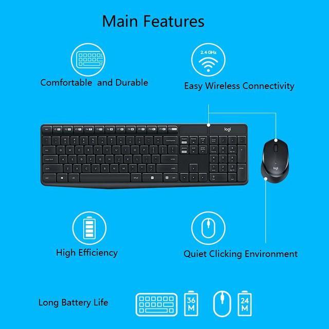 Alt view image 5 of 7 - Logitech MK315 2.4 GHz Wireless Keyboard and Mouse Combo - Black