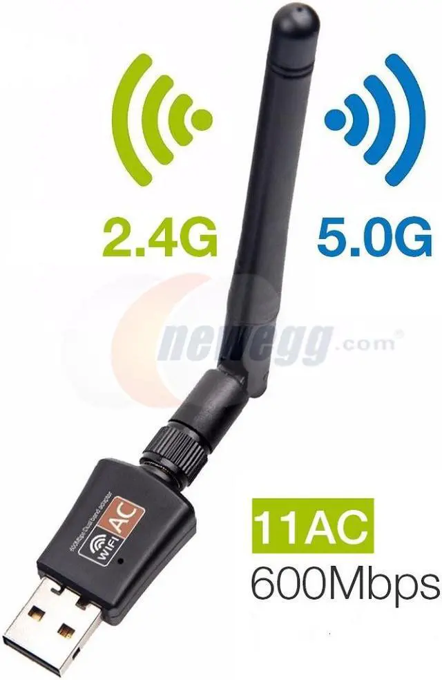 Main image of 600Mbps USB Wifi Adapter for PC,CORN Mini 802.11ac Dual Band 2.4G/5G High Gain 2dBi Antenna Wireless Network Adapter Wi-Fi Dongle Adapter Support Windows XP,Win Vista,Win 7,Win 8.1, Win 10,Mac OS X 10